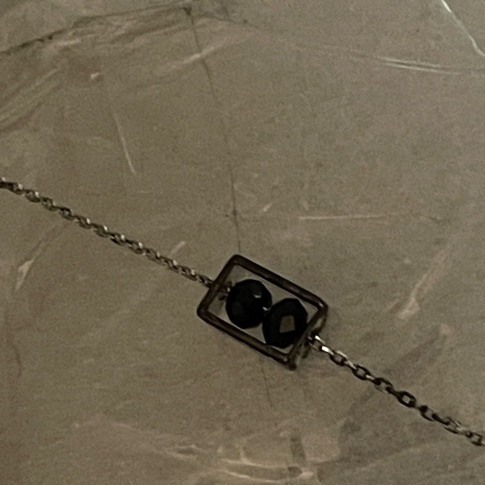 Lovely Silver bracelet with Black stone detail
